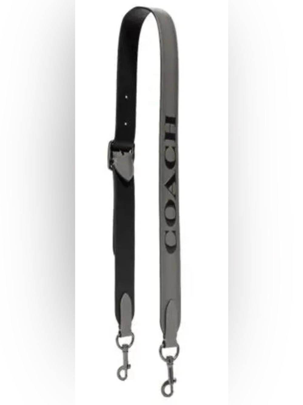 COACH Novelty Bag Strap/Heather Grey & Black